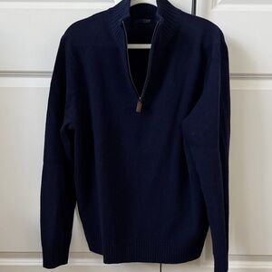 Men's J Crew Navy Half-Zip Sweater